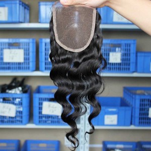 Loose Wave European Virgin Hair Middle Part Lace Closure 4x4inches Natural