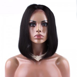 Short Cut Human Hair Bob Wigs 250% Density For Women Natural Color Lace Front Human Hair Wigs