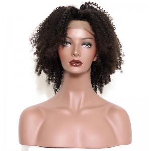 High Quality 100% Brazilian Virgin Human Hair Afro Kinky Curly Lace Front Wigs