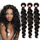 Indian Virgin Hair Loose Wave Human Hair Weaves 3 Bundles Natural Color can be dyed and bleached