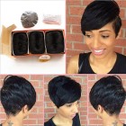 Brazilian Human Short Hair Extensions 27 Pieces Short Straight Hair Weave Style