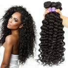 Peruvian Virgin Hair Deep Wave Human Hair Weaves 3 Bundles Natural Color can be dyed and bleached
