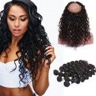 Brazilian Hair 360 Lace Frontal Band Loose Wave Peruvian Virgin Hair Lace Frontals Natural Hairline with 3 Bundles