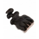 Three Part  Lace Closure 4*4 Brazilian Virgin Hair Natural Black Color Body Wave Can be Dyed UU Hair