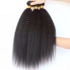 Peruvian Virgin Hair Kinky Straight Human Hair Weaves 3 Bundles Natural Color can be dyed and bleached