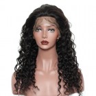 Pre-Plucked Natural Hair Line 360 Circular Lace Wigs 180% Density 100% Human Hair Wigs Deep Wave Bleached Knots - UUHair