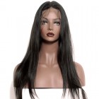 Chinese Virgin Remy Full Lace Wigs Natural Color Silk Straight 100% Human Virgin Hair