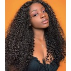 Kinky Curly Lace Front Human Hair Wigs for Black Women Brazilian Virgin Hair Natural Black