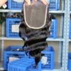 Natural Color Loose Wave Brazilian Virgin Hair Free Part Lace Closure 4x4inches 