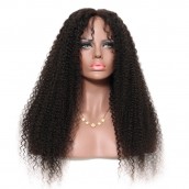Full Lace Human Hair Wigs Kinky curly 100% Human Virgin Hair Natural Hairline