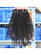 Malaysian Virgin Hair Afro Kinky Curly Three Part Lace Closure 4x4inches Natural Color