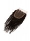 European Virgin Hair Kinky Curly Three Part Lace Closure 4x4inches Natural Color