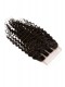 European Virgin Hair Kinky Curly Three Part Lace Closure 4x4inches Natural Color