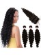 Brazilian Virgin Human Hair Extensions Deep Wave 3 Bundles with 1 closure Natural Color Dyeable