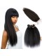 Brazilian Virgin Human Kinky Straight Hair Extensions 3 Bundles with 1 closure Natural Color Dyeable