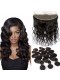 Brazilian Virgin Human Body Wave Hair Extensions 4 Bundles with 1 Frontal closure Natural Color Dyeable