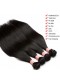 Brazilian Virgin Human Straight Hair Extensions 3 Bundles with 1 closure Natural Color Dyeable