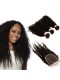 Brazilian Virgin Human Kinky Curly Hair Extensions 3 Bundles with 1 closure Natural Color Dyeable