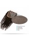 Mongolian Virgin Hair Kinky Curly Three Part Lace Closure 4x4inches Natural Color 