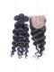 Peruvian Virgin Hair Loose Wave 4X4inches Three Part Silk Base Closure with 3pcs Weaves 